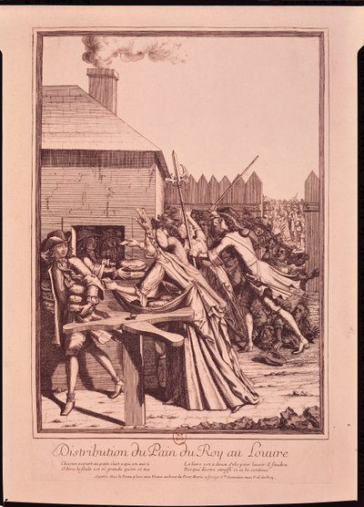 Distribution of Bread at the Louvre during the Food Shortage, 1709 by French School